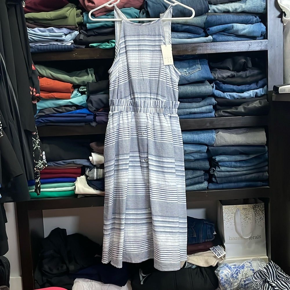 Blue and white striped A New Day Dress. Never worn. New with tags